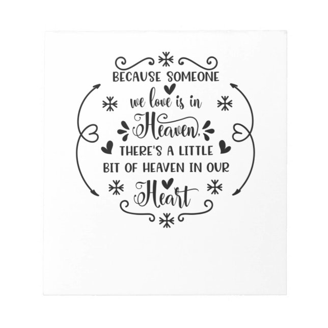 Bloc De Notas Porque alguien a quien amamos está en el cielo, ha (Frente)