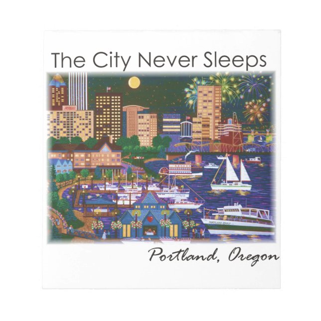 Bloc De Notas Portland Oregon de Noche (Frente)