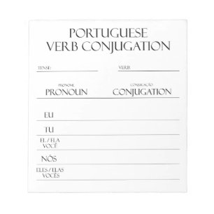Bloc De Notas Portugués   Práctica de conjugación de verbos
