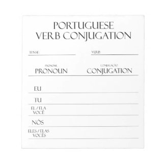 Bloc De Notas Portugués | Práctica de conjugación de verbos
