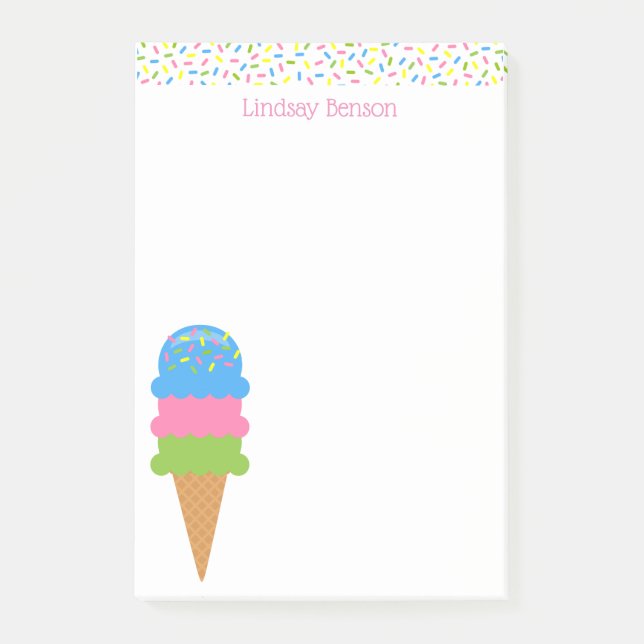 Bloc de notas posteado de Personalizado de helado  (Anverso)