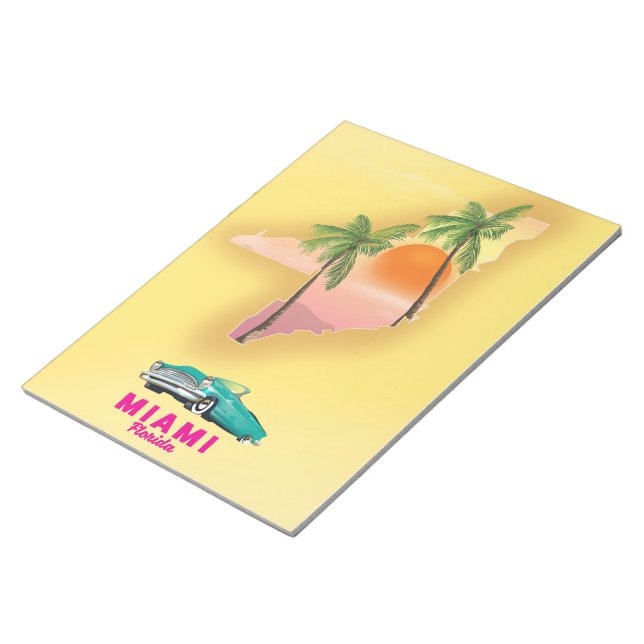 Bloc De Notas Poster de mapas ilustrado de Miami Florida (Lado Derecho)