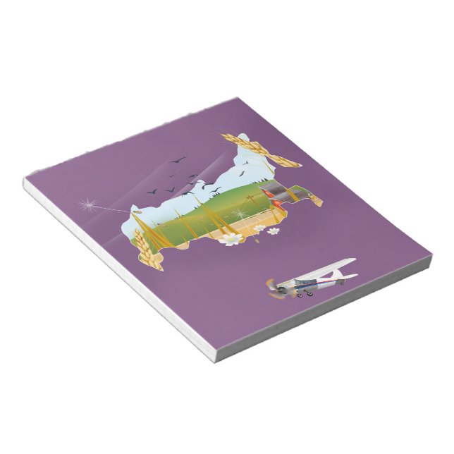 Bloc De Notas Póster de viaje del mapa ruso (Lado Derecho)