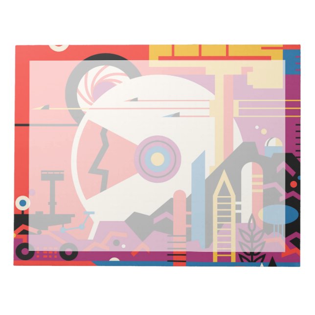 Bloc De Notas Poster del Espacio Retro - Programa de Exploración (Frente)