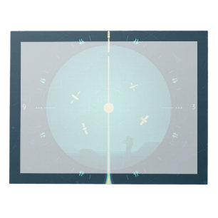 Bloc De Notas Poster del reloj atómico del espacio profundo, ver