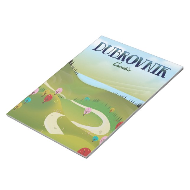 Bloc De Notas poster paisajístico de dubrovnik croatia. (Lado Derecho)