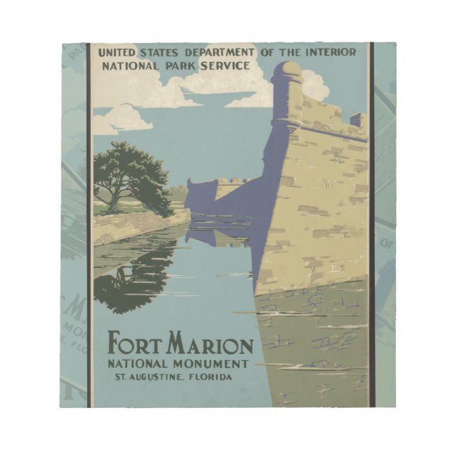 Bloc De Notas Poster St. Augustine Florida Fort Marion (Frente)