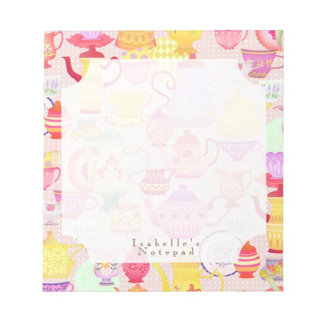 Bloc De Notas Potes de té y tazas (Frente)