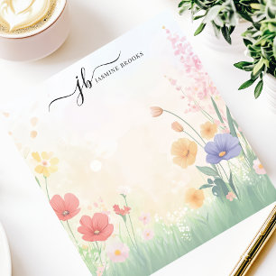 Bloc De Notas Pradera de flores silvestres chic personalizada en