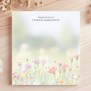 Bloc De Notas Pradera de flores silvestres suaves personalizada