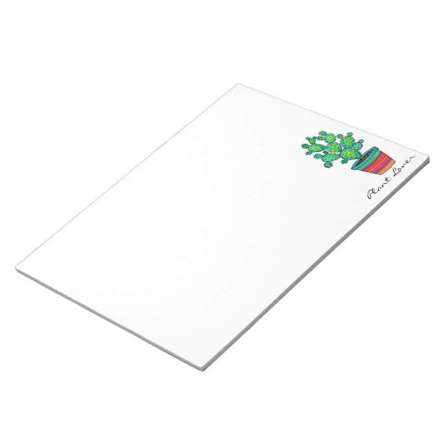 Bloc De Notas Precioso Cactus De Acuarela En Bella Cacería (Lado Derecho)