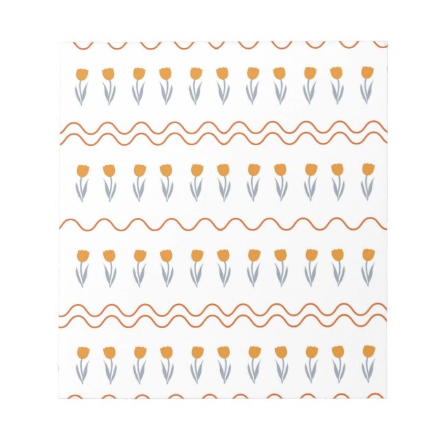 Bloc De Notas Preppy Groovy Stripe Tulip Flower Pattern (Frente)