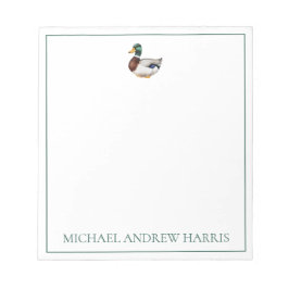 Bloc De Notas Preppy Mallard Duck Personalizado