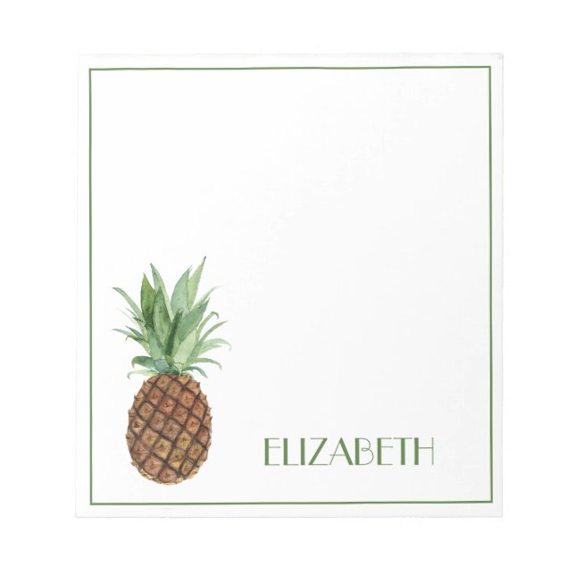 Bloc De Notas Preppy Tropical Pineapple Personalized (Frente)