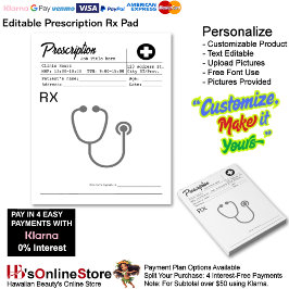 Bloc De Notas Prescription Rx Doctor Medical Form Business 