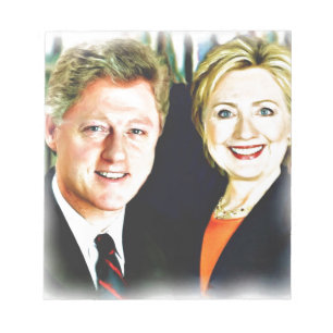 Bloc De Notas Presidente Bill Clinton y Presidente Hillary Clint