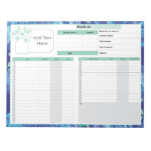 Presupuesto mensual y Bill Tracker Blue Green