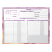 Presupuesto mensual y Bill Tracker morado amarillo
