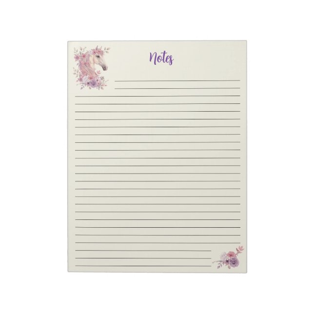Bloc De Notas Pretty Ponies and Petals Horse Notepad  (Lado Izquierdo)