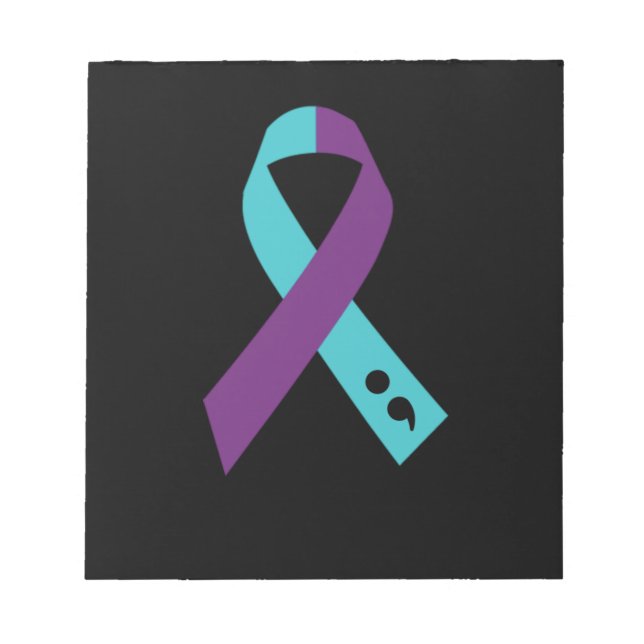 Bloc De Notas Prevención del suicidio de Semicolón de Cinta Púrp (Frente)