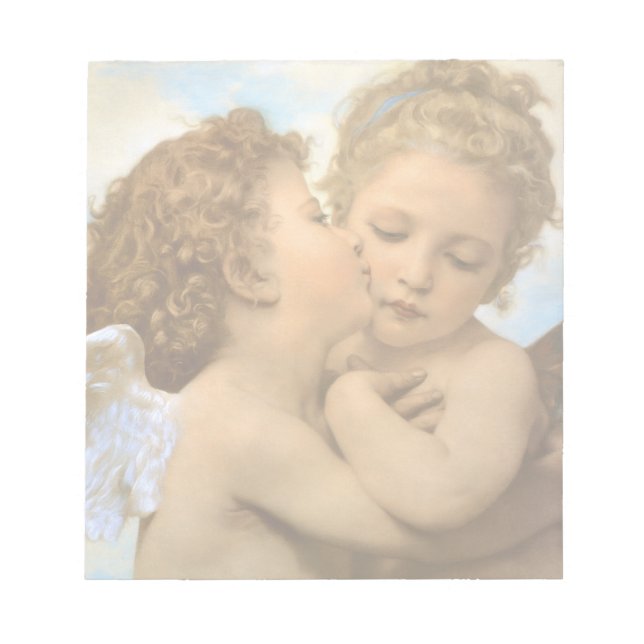 Bloc De Notas Primer beso (detalle de ángel) de Bouguereau (Frente)