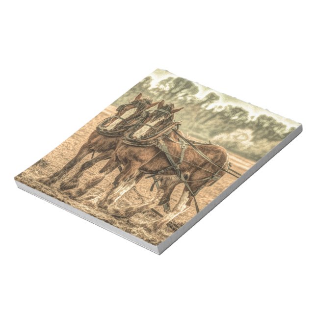 Bloc De Notas Primitivo caballos de granja de campo de occidente (Lado Izquierdo)