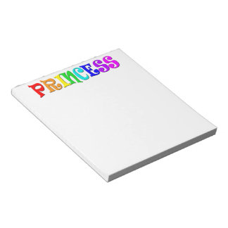 Bloc De Notas Princesa linda Tiara del arco iris del clip art