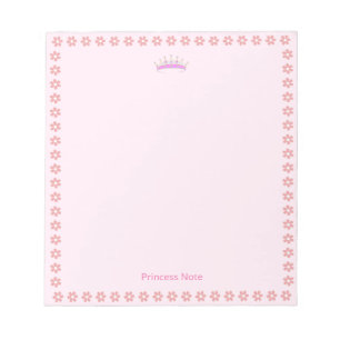 Bloc De Notas Princess Tiara y Flores Rosas en Simple