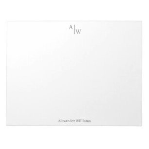 Bloc De Notas Profesional 2 Monograma Gris Minimalista simple