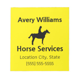 Bloc De Notas Profesional de Negocios de Caballos Negro Amarillo