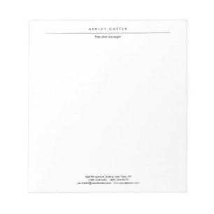 Bloc De Notas Profesional elegante blanco minimalista moderno si
