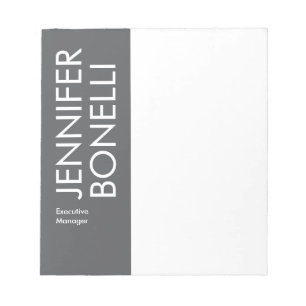 Bloc De Notas Profesional minimalista moderno texto en gris negr