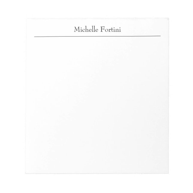 Bloc De Notas Profesional Minimalista Plano Clásico Blanco (Frente)