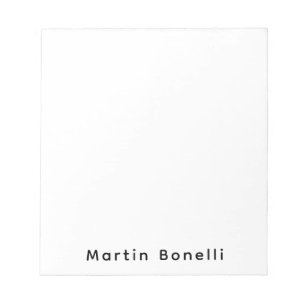 Bloc De Notas Profesional Moderno Plano Personalizado Nombre Pro