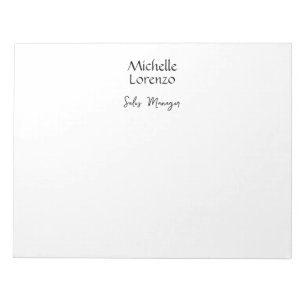 Bloc De Notas Profesional Moderno Simple Blanco y Negro