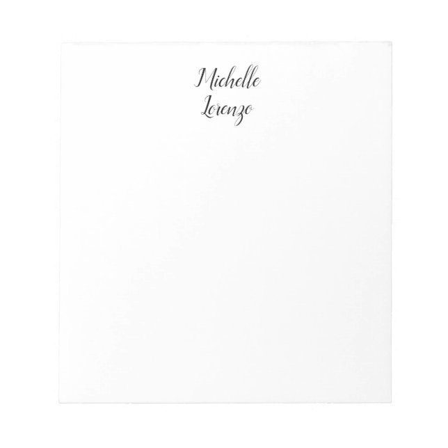 Bloc De Notas Profesional Moderno Simple Blanco y Negro (Frente)