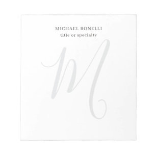 Bloc De Notas Profesional Plano Moderno Minimalista Monogramado