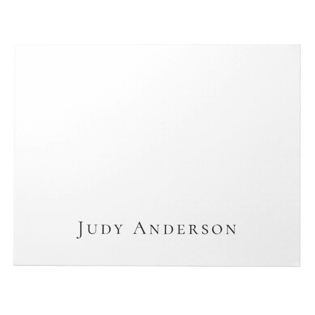 Bloc De Notas Profesional Sencillo Moderno Elegante Su Nombre (Frente)