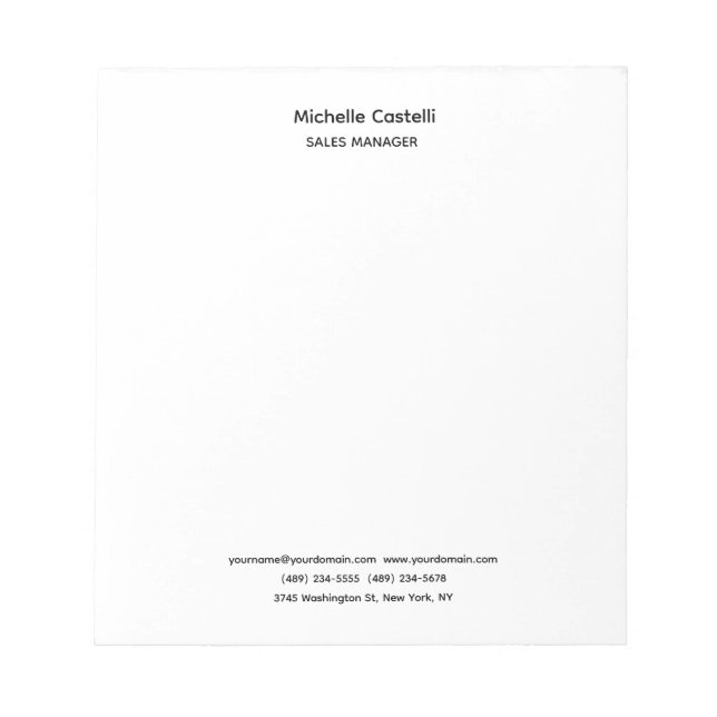 Bloc De Notas Profesional Único Clásico Simple (Frente)