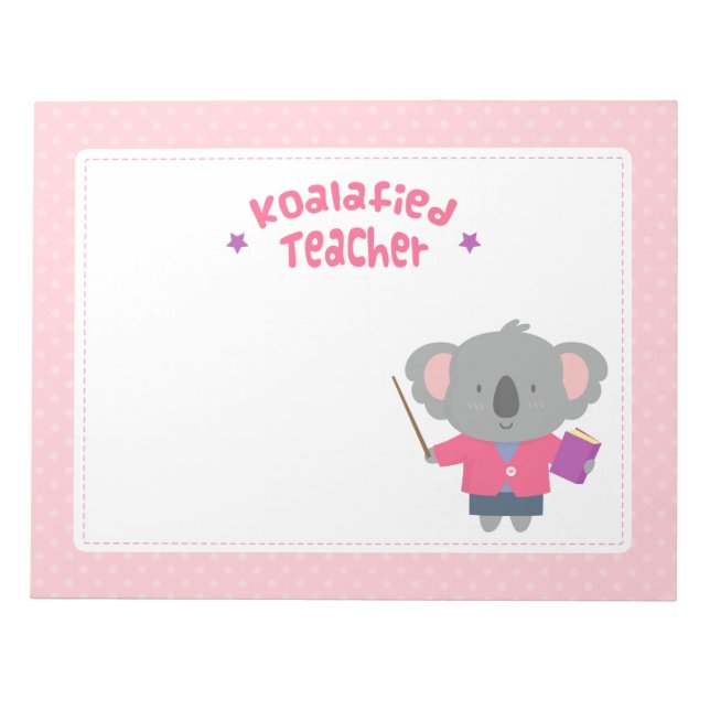 Bloc De Notas Profesor cualificado de Oso Koala de Cute Pun Koal (Frente)