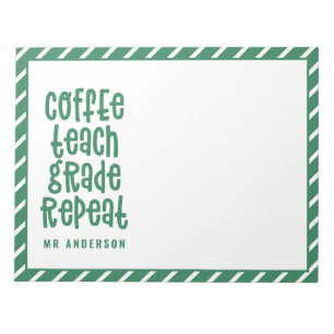 Bloc De Notas Profesor de café, enseñanza, grado, repetición