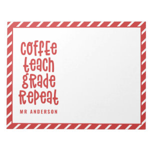 Bloc De Notas Profesor de café, enseñanza, grado, tipografía rep