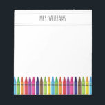 Bloc De Notas Profesor de la escuela primaria Cute Rainbow Crayo<br><div class="desc">Cute Rainbow Crayons Teacher Notepad</div>