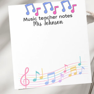 Bloc De Notas Profesor de música personalizado nota de música dí