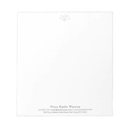 Bloc De Notas Profesor de Yoga Elegante Flor de Loto Gris