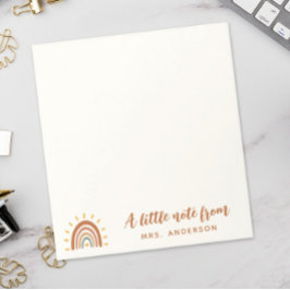 Bloc De Notas Profesor moderno Nombre personalizado Boho Arcoiri