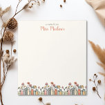 Bloc De Notas Profesor personalizado de la frontera del libro de<br><div class="desc">Aprovecha el amor por la literatura con nuestro encantador Bloc de notas personalizado de apreciación de los profesores de la frontera de los libros de flores silvestres, con una encantadora frontera adornada con libros y flores silvestres en la parte inferior. Diseñado para los amantes de los libros y los bibliotecarios...</div>