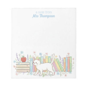 Bloc De Notas Profesor que ama Libros & Gatos Personalizado