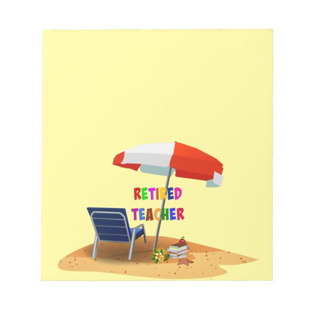 Bloc De Notas Profesor retirado, escena de playa (Frente)