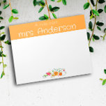 Bloc De Notas Profesora de color amarillo de la acuarela virgen<br><div class="desc">Flor botánica de color rojo naranja amarillo Notepad. Stationery personalizada para profesores. Añade tu nombre.</div>